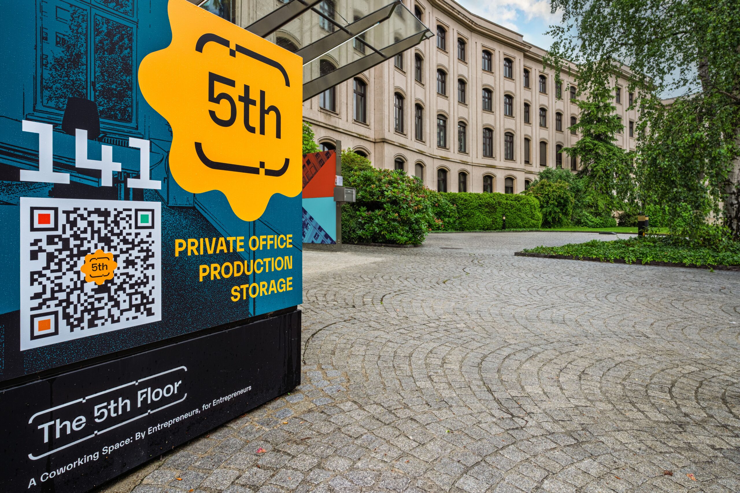 The 5th Floor signage at Klybeckstrasse 141, Basel